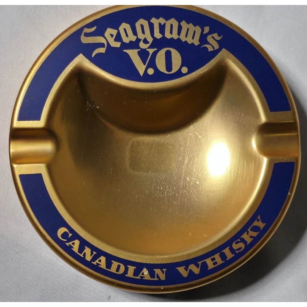 2 1950s Seagram's V.O. Ashtray Canadian Whisky Soctal Varese MCM Vintage Italy